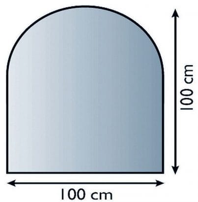 Sklo pod kamna půloblouk 100/100 cm tl. 8mm Lienbacher