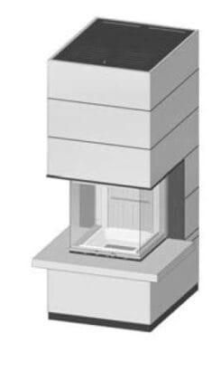 SIM Arte-U-50h-4S s parapetem přírodní beton 1/3