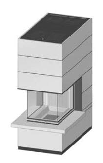 SIM Arte-U-70h-4S s parapetem přírodní beton 1/3