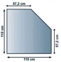 Sklo pod kamna čtverec seříznutý 110/57 cm tl. 8mm Lienbacher