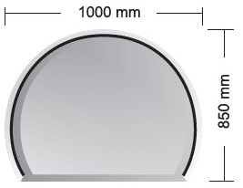 Sklo pod kamna Milano, část kruh 100/85 cm tl. 8mm