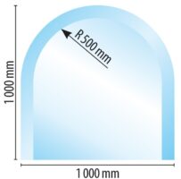 Sklo pod kamna půloblouk 100/100 cm tl. 10mm