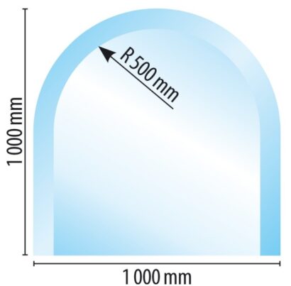 Sklo pod kamna půloblouk 100/100 cm tl. 10mm