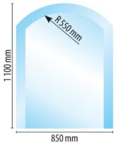 Sklo pod kamna půloblouk 110/85 cm tl. 10mm