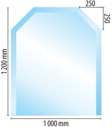 Sklo pod kamna obdélník sešikmený 120/100 cm tl. 8mm