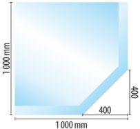 Sklo pod kamna čtverec seříznutý 100/100 cm tl. 10mm