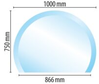 Sklo pod kamna část kruh 100/75 cm tl. 8mm