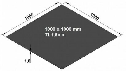 Plech pod kamna čtverec 100/100cm tl. 1,8mm Ofenprofi