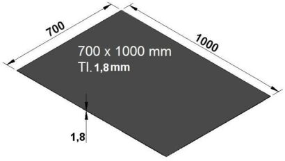 Plech pod kamna obdélník 70/100cm tl. 1,8mm Ofenprofi