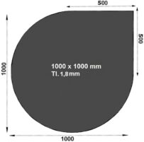 Plech pod kamna slza 100/100cm tl. 1,8mm Ofenprofi