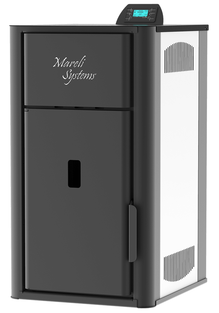 Teplovodní peletová kamna Mareli Systems PB Hydro 30 kW černá